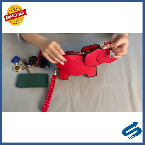 PU Leather Elephant Shoulder Bag Adjustable Strap Waterproof Purse - Picture 8 of 8